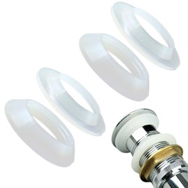 Drainage Seal,Universal Basin Drain Gasket,Thickened Silicone Sealing Ring,Seal Ring Replacement Parts for Bathroom Sink Drain Stopper，Includes Top and Bottom Washers Seals (Transparent-2Sets)