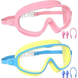 Unbranded 2pk Anti-Fog Kids Goggles with Earplugs - UV Protection, No Leaking, Large Lens