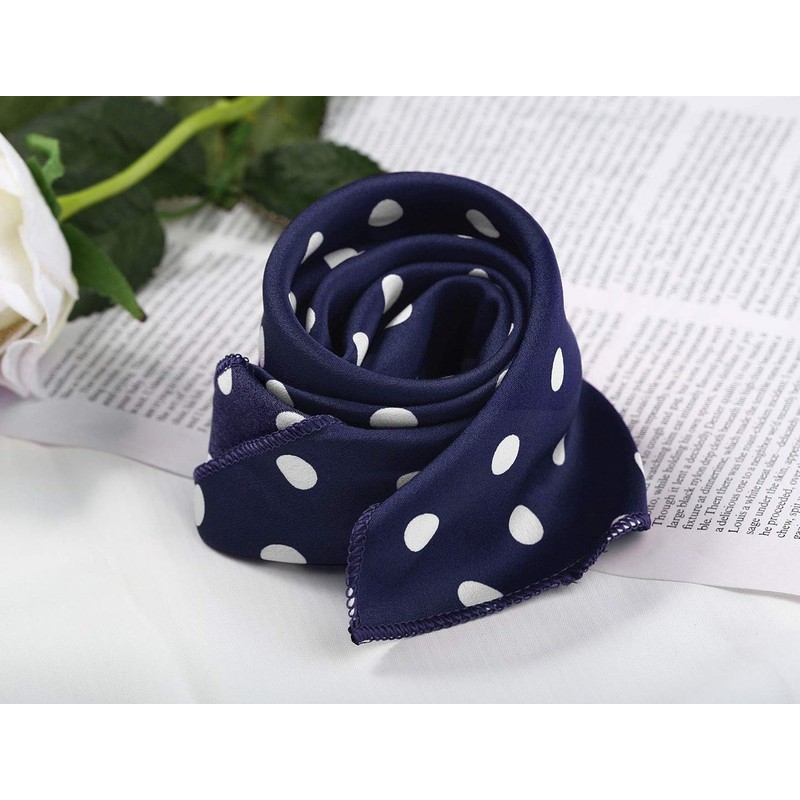 Allegra K Women's Scarf, Square, Silk-like, Dot Square Scarf, Neckerchief,