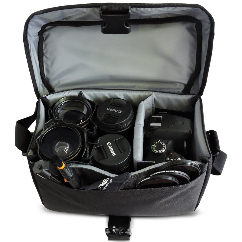 Canon 100ES Well-Padded Multi-Compartment Digital SLR Camera Case EOS Shoulder