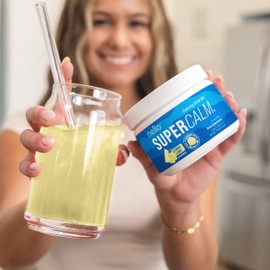 Nello Supercalm Powdered Drink Mix Tub, Cortisol Reducer* and Sleep Aid Supplement, L Theanine, Ksm-66 Ashwagandha, Magnesium Glycinate, Vitamin D 3, No Sugar, Non GMO, On The Go, 30 Ct, Lemon Lime