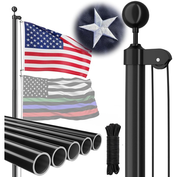 Heavy Duty 25 FT Flag Pole, 13 Gauge Extra Thick