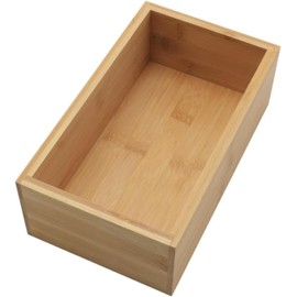 YBM Home Bamboo Storage Boxes without Handle, Organization Storage for Kitchen, Living Room, Bathroom, Office, Small