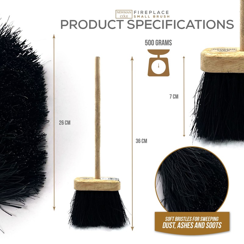 Wooden Fireside Companion Cleaning Brush 36 Centimeter Fireplace Hearth Brush