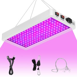 500W Full Spectrum LED Grow Light Sunlight 110V Plant Fill Lamp Veg/Bloom 2Modes Dimmable Red Blue Indoor Planting Lighting UV IR Greenhouse Tent Flower Succulent Seed Hydroponic Lighting Hook US Plug