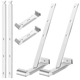 Blulu 25 Sets 5" Aluminum Roof Gutter Hanger with Straps for Fixing Without Eaves, Ideal for Aluminum and Steel Gutters, Strong and Durable Roof Gutter Support Solution