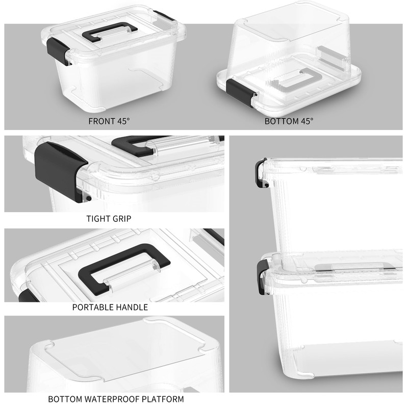 Cetomo Lidded Storage Bin, Tote Organizing Container with Handle and