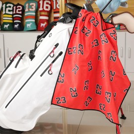 SHABIER Red Big Golf Towel with No.23 Design Golf Microfiber Waffle Pattern Golf Towel
