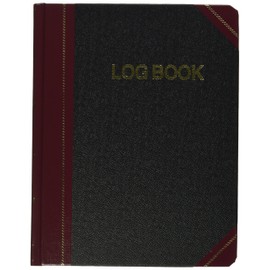 Boorum & Pease Log Book with Black/Red Covers, Record Rule, 10-3/8 x 8-1/8, 150 Pages (G21-150-R), White