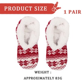 Fadcaer Slipper Socks Women Non Slip Fluffy Socks Christmas Thermal Warm Thick Winter Cozy Slipper Socks Fleece Lined Fluffy Socks Christmas Non Slip Bed Socks for Women Girls Xmas Winter Gifts