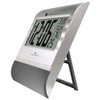 Ambient Weather RC-9362 Silver Atomic Digital Wall Clock with Temperature