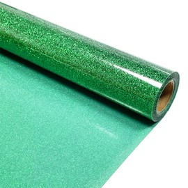 MerryMade Green Glitter Heat Transfer Vinyl 12" x 5 ft HTV for Shirts, Glitter HTV for All Cutter Machine - Easy to Cut & Weed for Heat Vinyl Design (Green)
