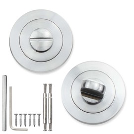 Bwintech 2Pcs 52MM Satin Chrome Bathroom Escutcheon Polished Nickel Turn and Release Set