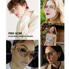 Pro Acme Pilot Sunglasses Women Men Trendy Rimless Frame Retro Square Shades Large Metal Sun Glasses(Silver)