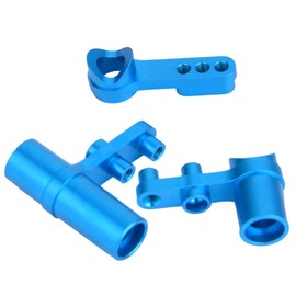Set of 3 steering servo, aluminium upgrade parts for HSP 1:10 RC model car (blue)