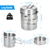 HUIOP 1L Stainless Steel Cooking Kettle Portable Outdoor Camping Backpacking