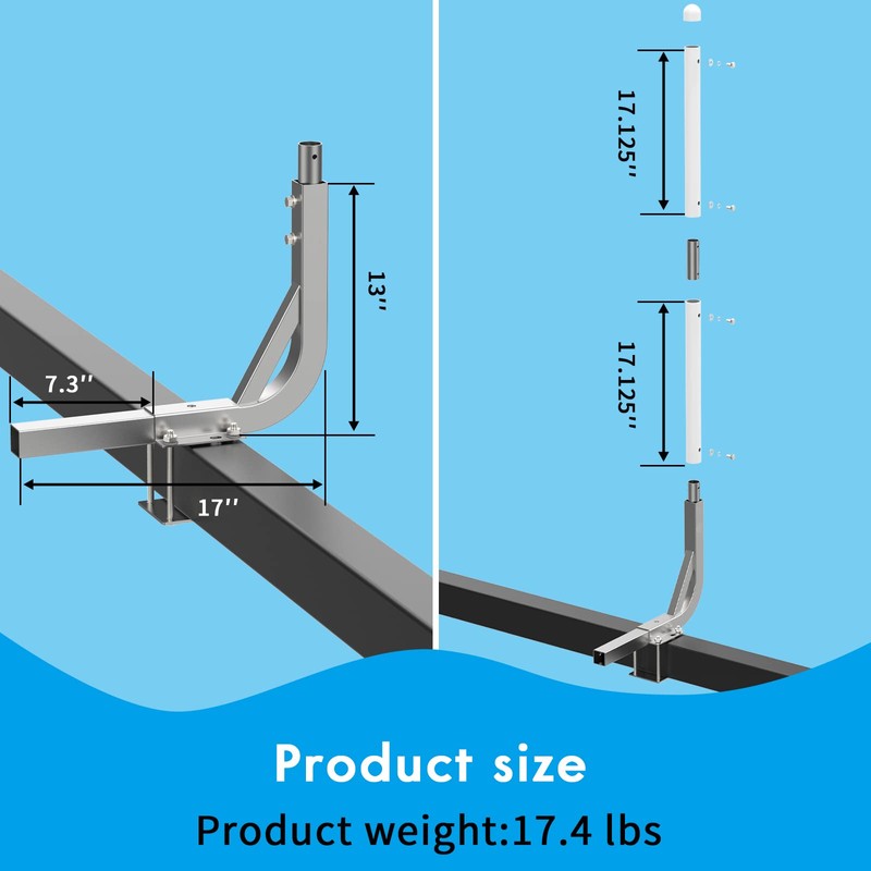 Lusheer Boat Trailer Guide-ons 48“, Guide Pole Kit，Heavy Duty 2PCS
