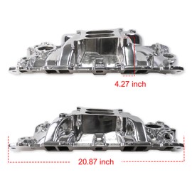 JGhyperX 2701 Intake Manifold Aluminum Dual Plane Compatible with Chevy Small Block SBC 305 327 350 383 1955-86 262-400 V8 Engine Polished