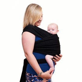 Voarge Baby Sling Wrap, Adjustable Unisex - Multi-Purpose Baby Carrier, Baby Sling Wrap Carrier from Newborns to Todder Child, Newborn Carrier Ideal for Newborns (Black)