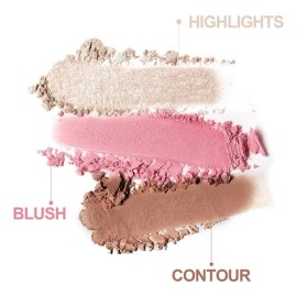 Set Maquillaje 3 En1 Colorete En Polvo Y Contorno Iluminador