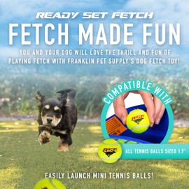 Franklin Pet Supply Co. Ready Set Fetch Mini Automatic Tennis Ball Launcher Dog Toy - Electronic Mini Tennis Ball Thrower for Fetch + Playtime - Launches up to 40 Feet - Interactive Dog Toy
