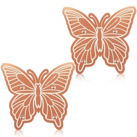 2Pcs Bird Bath Copper Purification Disk 99.99% Pure Copper Water Cleaning Discs Four Points Support 0.6mm Physical Clean Water for All-Season Universal Natural Fit Outdoor Birdbaths Bowls（Butterfly）