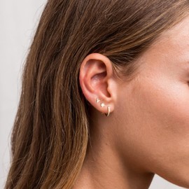 koperin Dainty Small Stud Huggie Hoop- Cute 14K Gold Plated Hypoallergenic Cubic Zirconia Earring Sets for Multiple Piercing Trendy Jewelry