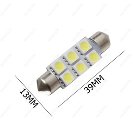 SAWE - 39MM 6-SMD 5050 Festoon Dome Map Interior LED Light Bulbs Lamp For C5W DE3425 6411 6423 (10 pieces) (Pink/Purple)