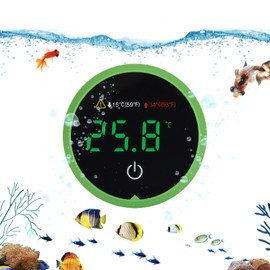 YUFFQOPC LED Kabelloses thermometer, Mini Aquarium Thermometer Digital mit Touch Screen, Aquarium Thermometer, Hohe Präzision Aquarienthermometer Digital, thermometer für Süßwasser,Meerwasser