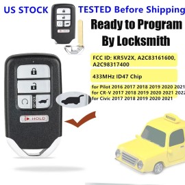 Unbranded KR5V2X for Honda Pilot CR-V Civic 2016-2022 Smart Keyless Remote Key Fob -V44