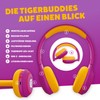 tigermedia tigerbuddies Bluetooth Children's Headphones, Adjustable Fit & Soft Pads,