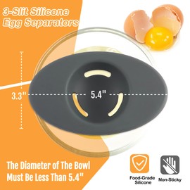 2PCS Silicone Egg Separators, Food-Silicone Egg White Separator, 3-Slit Egg White Separator from Yolk for Baking, Must-Have Egg Separator Tool, Set of 2