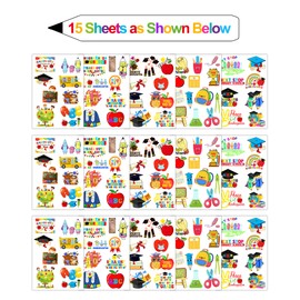Kindergarten Graduation Class of 2025 Temporary Tattoos,15 Sheets 144 Pieces Graduation Themed Tattoos Stickers Party Decoration Supplies Party favors for Kindergarten Graduation