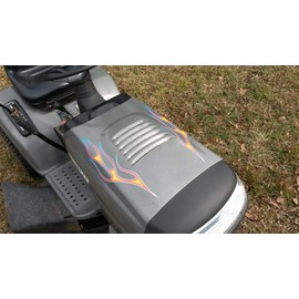 Hot Rod Flame Decals 2pc Set - Airbrushed Style for Riding Lawn Mower Tractor John Deere Craftsman Murray Poulan Husqvarna