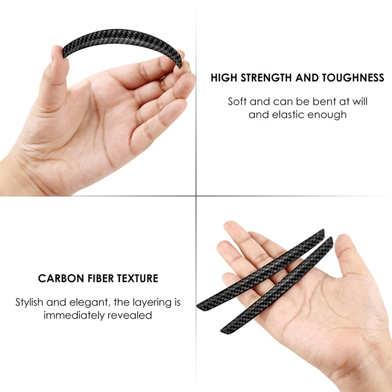 Pack of 8 Carbon Fibre Pattern Car Door Edge Stickers,