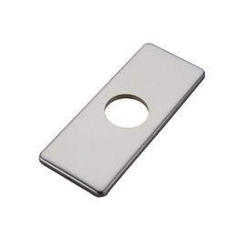 Greenspring 6 Inch Brushed Nickel Sink Hole Cover, 4" Hole Cover Deck Plate, Bathroom Faucet Deck Plate, Stainless Steel Square Escutcheon for Bathroom or Kitchen Single Hole Vanity Sink Faucet