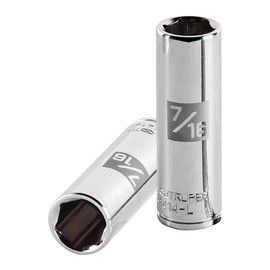 Truper D-1414-L, Dado de 6 puntas, largo, cuadro 1/4" de 7/16"