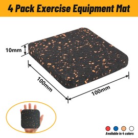 LBG Products 4Pack Treadmill Pad,Exercise Equipment Mat,High-Density Rubber Pad for Shock Absorption and Anti Slip Protection of Hardwood Floors & Carpets,Black and Blue