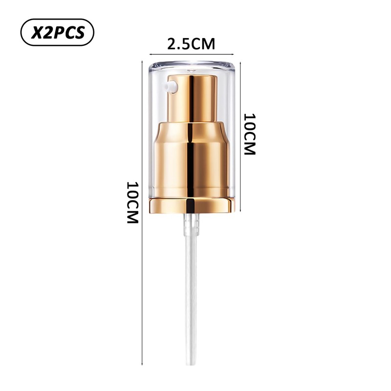 Pack of 2 Pump Heads for Cosmetic Foundation Bottles, Golden