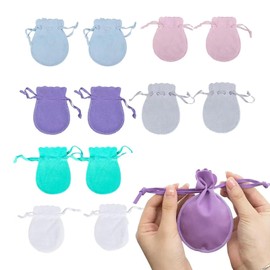 EULAPGOE 12Pcs Jewellery Drawstring Bags Velvet Jewellery Pouch Solid Color Candy Gift Bag Velvet Small Jewelry Gift Pouch for Keeping Jewelry Drawstring Gift Bags