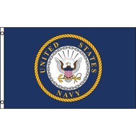 US NAVY EMBLEM FLAG, 3'x5' American Naval