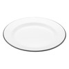 KitchenCraft Living Nostalgia Enamel Breakfast Plate, White/Grey, 24 cm (9.5