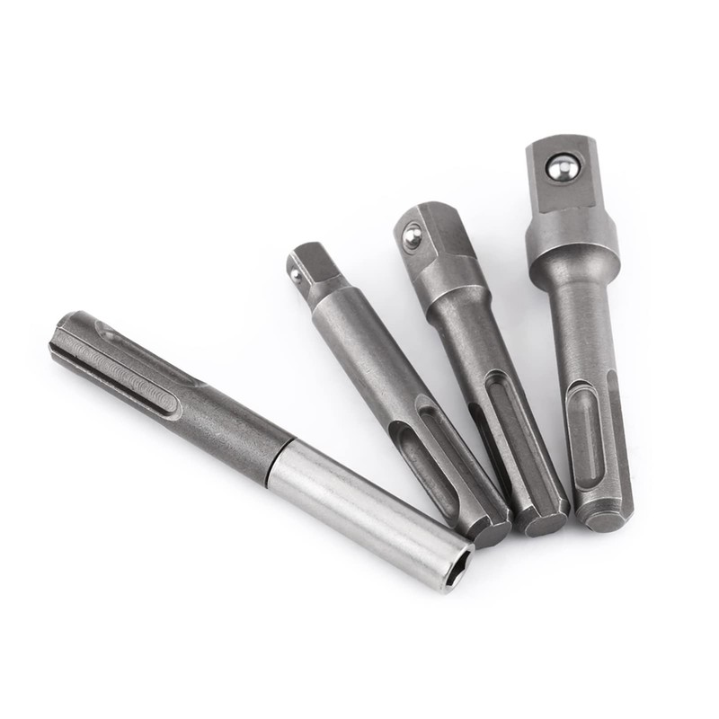 HilBeliFU 4Pcs SDS Plus Adapter Set, 1/4 3/8 1/2in SDS