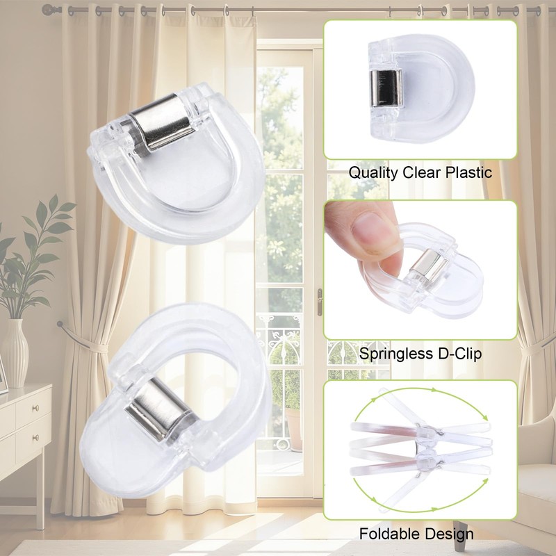 UFURMATE 20Pcs Curtain Clips for Adjusting Length Multi-Purpose Curtain Shortening