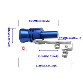 URBEST Aluminum Alloy Universal Turbo Sound Exhaust Muffler Pipe Whistle Car Roar Maker 2pcs (XL 56x85mm, Blue)