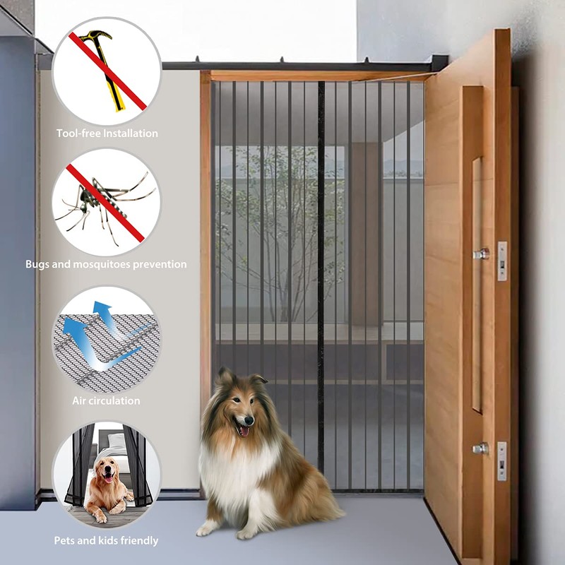 Sekey Magnet Fly Screen Door Curtain for Wood, Iron, Aluminium