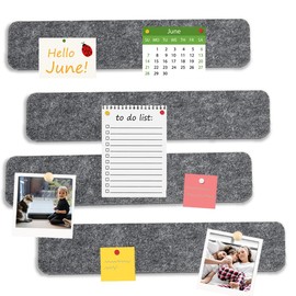 Okydoky Filz Pinnwand Selbstklebend, 6x30 cm, 4 Stück Pinnwand Bar Streifen Korkplatte, Korkbrett, Filz-Pinnwände für Home Office Klassenzimmer Wanddekoration(DU GY-0630, 4pc).DE