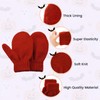 Kids Winter Toddler Mittens Red Soft Knitted Gloves Warm Thick