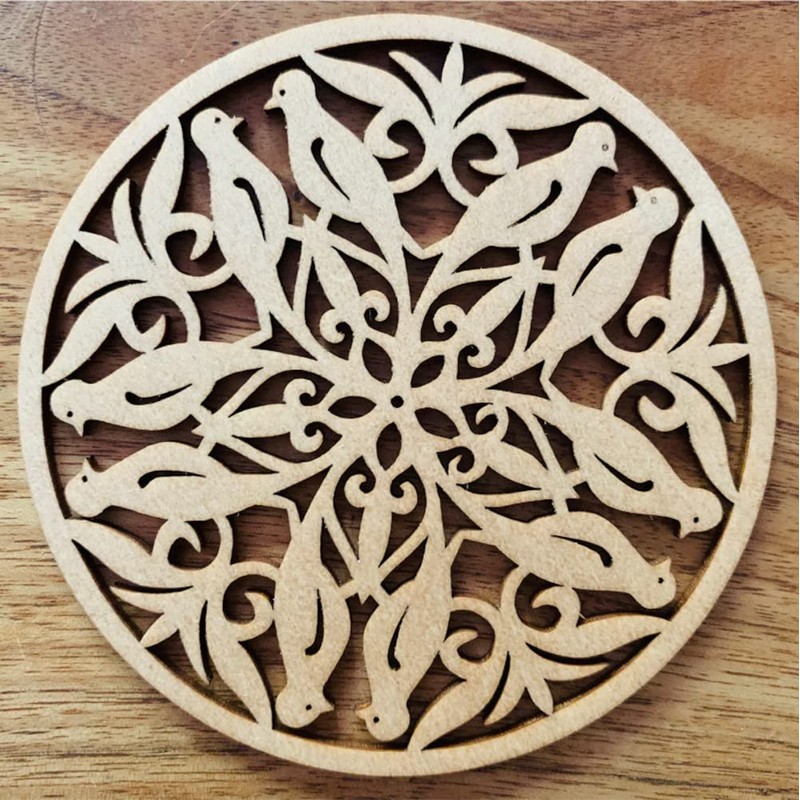 Nordic Miscellaneous Goods Lithuanian Wooden Coaster No.057 Stylish Underlayment for