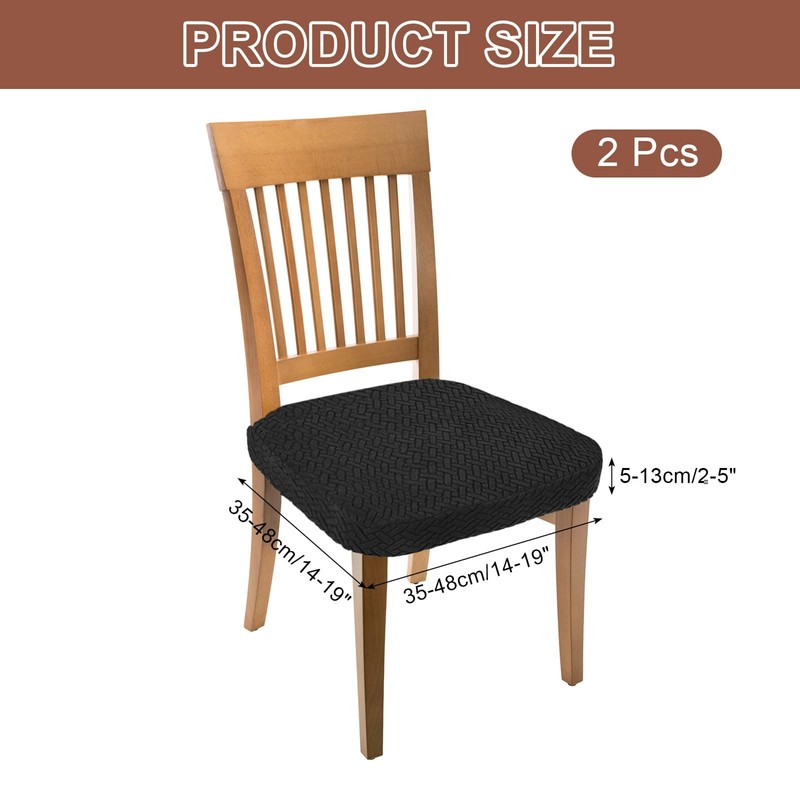 sourcing map 2Pcs Stretch Jacquard Seat Covers, Dining Chair Seat